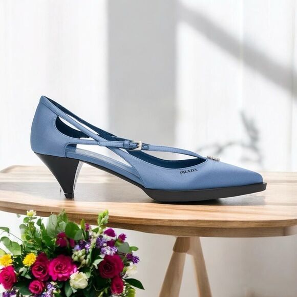 NWT Prada Satin Crisscross Buckle Pumps (9.5) - Picture 1 of 10